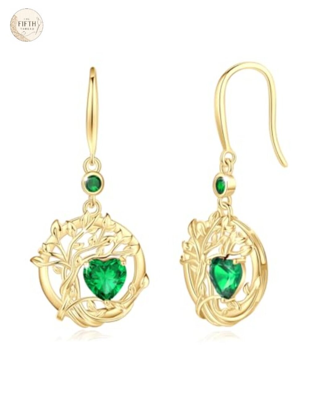 Tree of Life Dangle Birthstone Earrings Sterling Silver Gold Plated Women's